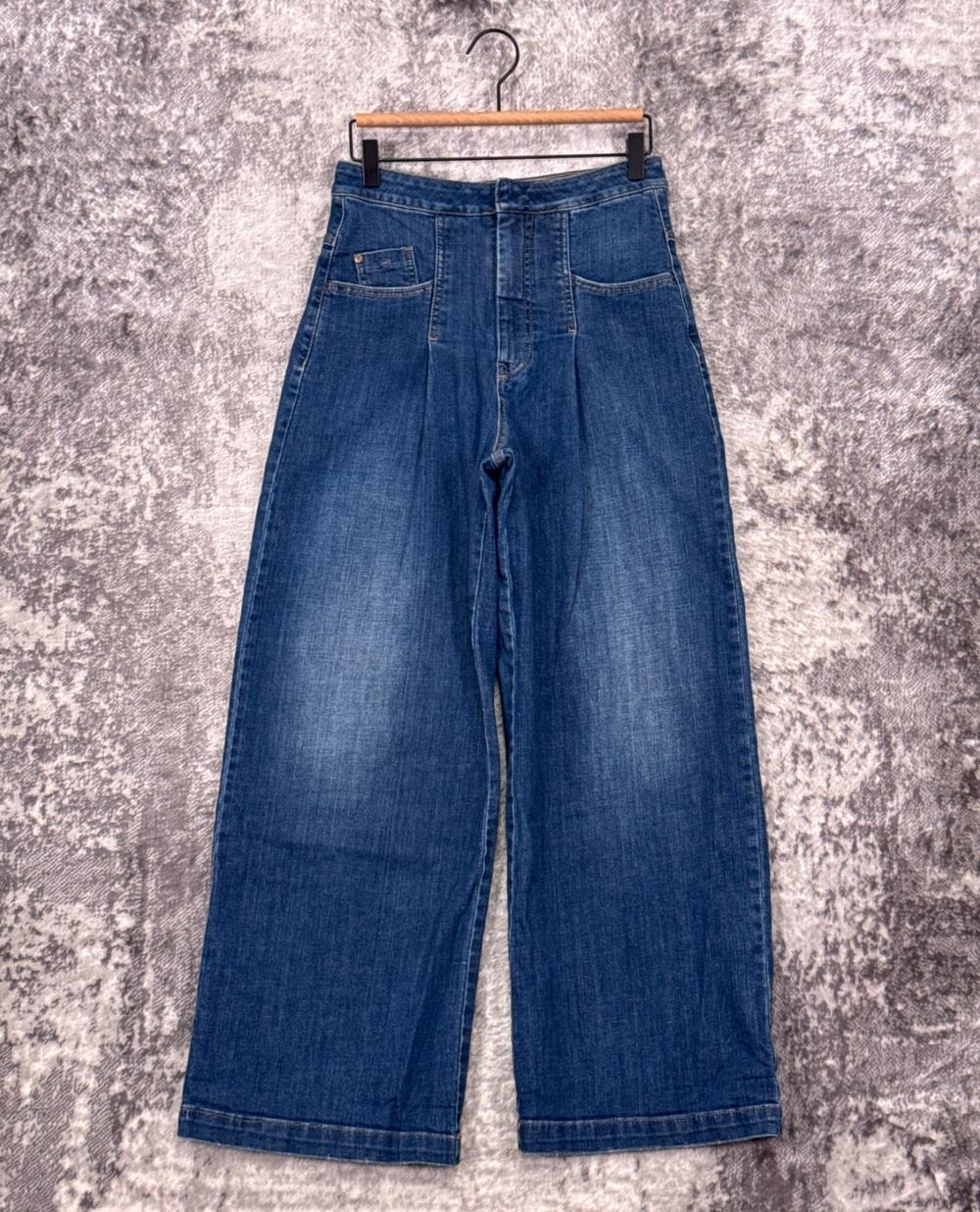 Anthropologie Jeans 27 Womens Pilcro Emory Pleated High Rise Wide Leg Denim